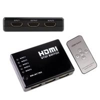 5 poorten 1080P HDMI Switch met Remote Controller, ondersteuning voor HDTV - thumbnail