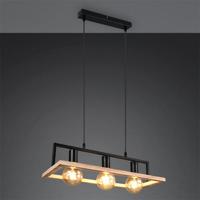 Trio Design hanglampBano zwart met hout - R36693032 - thumbnail