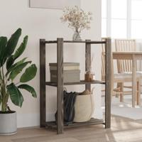 VidaXL Opbergrek 3-laags 60x38x90 cm massief grenenhout grijs - thumbnail