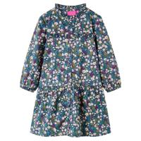 Kinderjurk met lange mouwen 104 donkerblauw - thumbnail