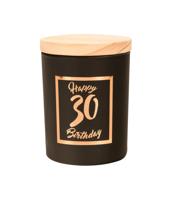 Geurkaars klein roze/zwart - 30 jaar - thumbnail