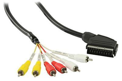 Valueline Vlvp31160b20 Scart - Rca Kabel Scart Mannelijk - 6x Rca Mannelijk 2,00 M Zwart