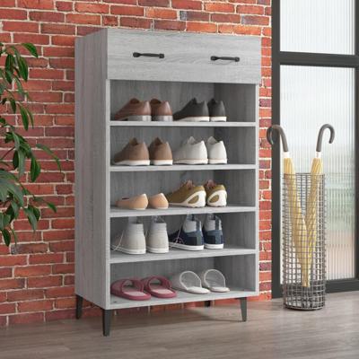 VidaXL Schoenenkast 60x35x105 cm bewerkt hout grijs sonoma eikenkleur VidaXL Schoenenkast 60x35x105 cm bewerkt hout grijs sonoma eikenkleur