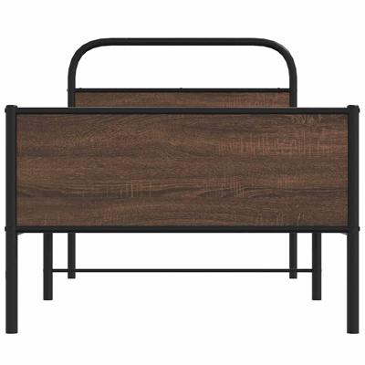 Bedframe zonder matras bewerkt hout bruin eikenkleur 107x203 cm