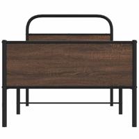 Bedframe zonder matras bewerkt hout bruin eikenkleur 107x203 cm - thumbnail