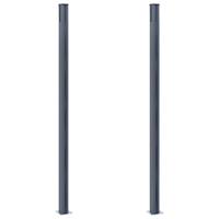 VidaXL Schuttingpalen 2 st 185 cm aluminium donkergrijs - thumbnail