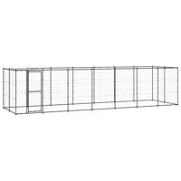 Hondenkennel met dak 16,94 m² staal - thumbnail
