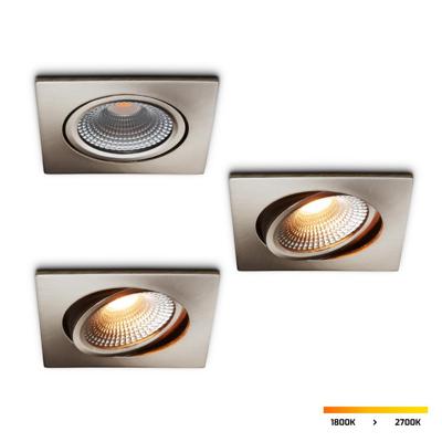 LED-inbouwspot set 3 stuks Trento RVS 5W dimbaar