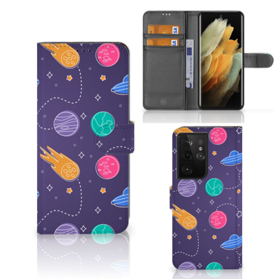 Samsung Galaxy S21 Ultra | Wallet Case | met Pasjes | Space Samsung Galaxy S21 Ultra | Wallet Case | met Pasjes | Space