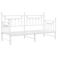 Bedframe voor een daybed met hoofdeinde Wit 75 x 190 cm Staal - thumbnail