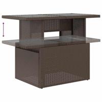 7-delige Loungeset met kussens poly rattan acacia bruin - thumbnail