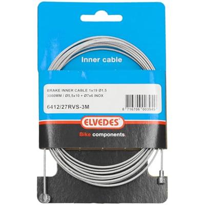 Shimano Elvedes rem-binnenkabel rvs 2-nippels 3m