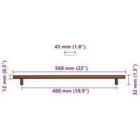 Handvatten 5 st 480 mm roestvrij staal bronskleurig - thumbnail