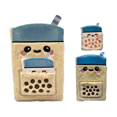Foodiemals Bubble Tea Pluche Notitieboekje Buidel