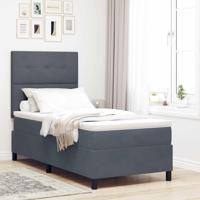 Boxspring bed met matras Donkergrijs 80 x 200 cm Fluweel - thumbnail