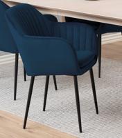 Sohome Eetkamerstoel 'Albin' Velvet, kleur Donkerblauw - thumbnail