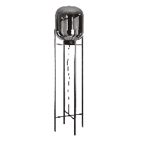 Vloerlamp Larino middel zwart + fume glas - thumbnail