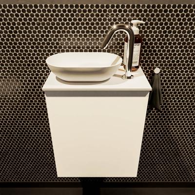 MONDIAZ FOWY toiletmeubel 40cm kleur talc. Waskom positie links kleur talc | talc. Met 1 kraangat