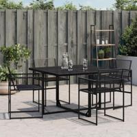 Tuinstoelen 4 st poly rattan zwart - thumbnail