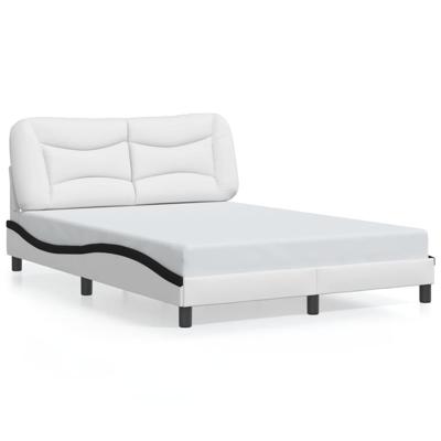 Bedframe met LED zonder matras "Hvar" wit en zwart 120x200 cm