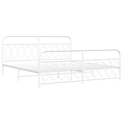 Bedframe met hoofd- en voeteneinde metaal wit 200x200 cm