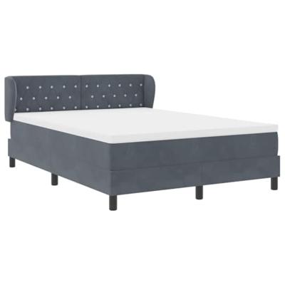 Boxspringbed met matras fluweel donkergrijs 140x200 cm