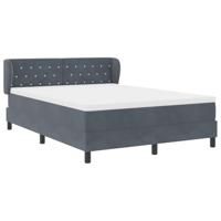 Boxspringbed met matras fluweel donkergrijs 140x200 cm - thumbnail