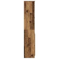 Hoge kast 37,5x35x180 cm bewerkt hout oud houtkleurig - thumbnail