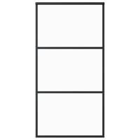 Schuifdeur 102x205 cm ESG-glas en aluminium zwart - thumbnail