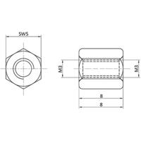 econ connect D3X08I5MH Afstandsbouten M3 M3 Messing (vernikkeld) 1 stuk(s) - thumbnail