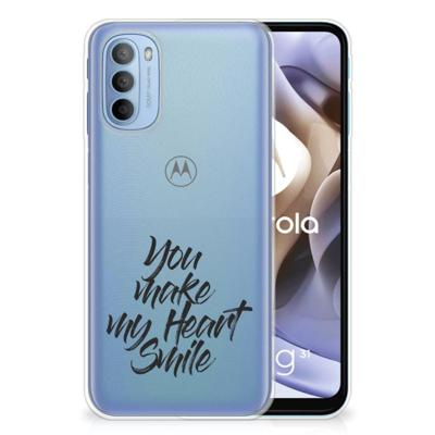 Motorola Moto G31 | G41 | Siliconen hoesje | met naam Heart Smile