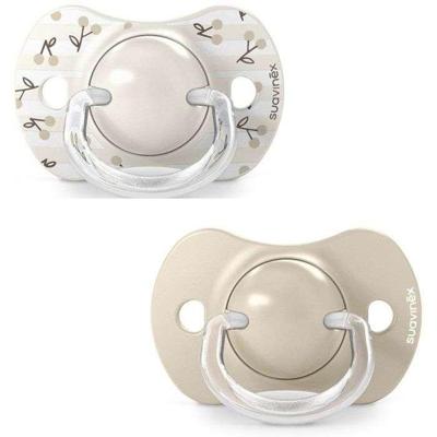 Set van 2 symmetrische fopspenen - SUAVINEX - Birdies - SX Pro - 0 tot 6 maanden - Beige