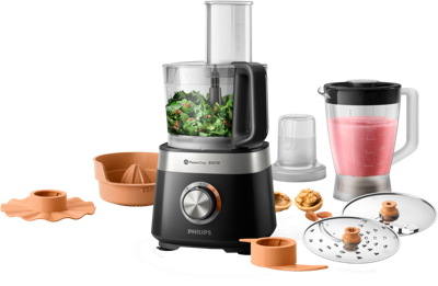 Philips keukenmachine hr7530/10 viva 850w zwart/rvs