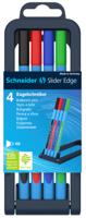 Schneider balpen Slider Edge, extra breed, geassorteerde kleuren, opstelbare doos van 4 stuks - thumbnail