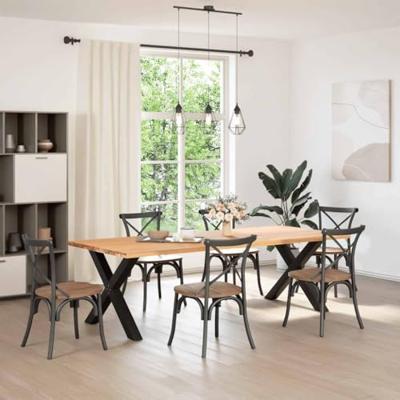 Eettafelpoten 2 st X-vormig 90x(72-73) cm staal zwart