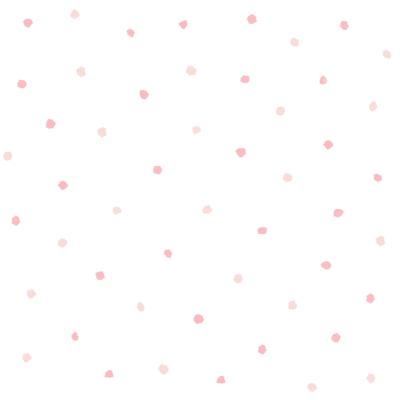 Dutch Wallcoverings Joy - Stippen - Wit/Roze