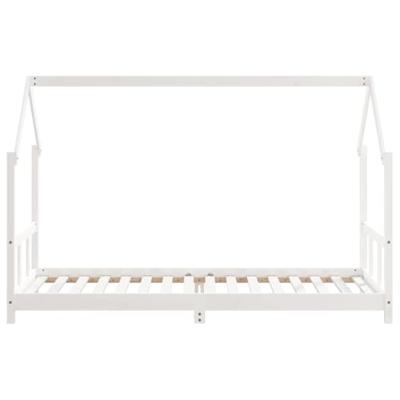 Kinderbedframe 90x200 cm massief grenenhout wit
