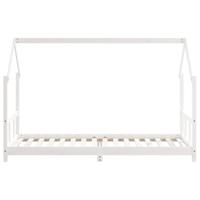 Kinderbedframe 90x200 cm massief grenenhout wit - thumbnail