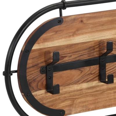VidaXL Wandkapstok met 5 haken massief acaciahout
