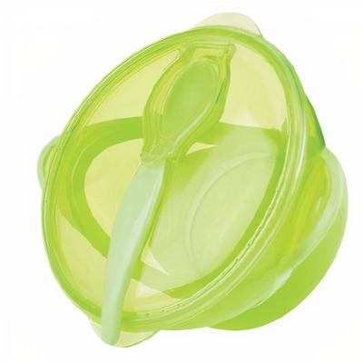 Nuby Kom Met Zuigring, Lepel En Deksel 20 Cm Groen 6m+ 3-delig