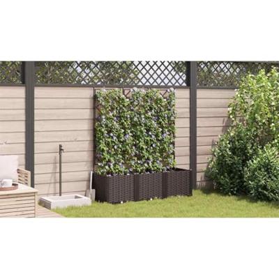 VidaXL Tuin bloempot 3 pcs bruin 120 x 40 x 143 cm staal