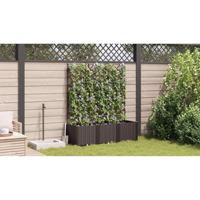 Tuin Bloempot 3 pcs Bruin 120 x 40 x 143 cm Staal - thumbnail