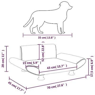 VidaXL Hondenmand 70x45x28 cm stof crèmekleurig VidaXL Hondenmand 70x45x28 cm stof crèmekleurig