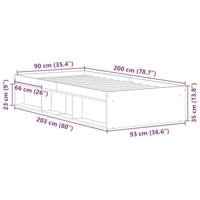Bedframe betongrijs 90x200 cm - thumbnail