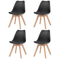 Eetkamerstoelen 4 st kunststof zwart - thumbnail