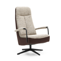 Draaifauteuil C-104 Beige Stof en Leer - thumbnail