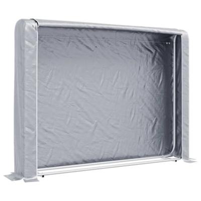 VidaXL Haardhoutrek met regenhoes 200x25x150 cm gegalvaniseerd staal