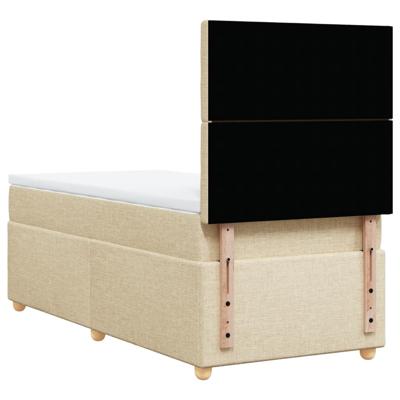 Boxspring met matras stof crèmekleurig 120x200 cm