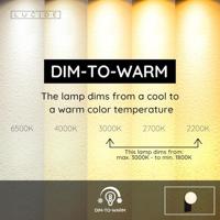 Lucide TASSA - Wandlamp Badkamer - LED Dim to warm - 1x10W 1800K/3000K - IP44 - Zwart - thumbnail