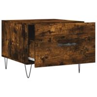 Salontafels 2 st 50x50x40 cm bewerkt hout gerookt eikenkleurig - thumbnail